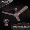 Bajaj Artisan 12S2 1200mm Ceiling Fans for Home |BEE-2 StarRated Energy Efficient|SUPER 5TUFF TECHNOLOGY™| SumoTuff Blades| High AirDelivery & HighSpeed| 5-Yr Warranty DarkWalnut Ceiling Fan की तस्वीर