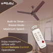 Bajaj Energos 12DC5R 1200mm Silent BLDC Ceiling Fan|5 stars Rated Energy Efficient Ceiling Fans for Home|Remote Control|Upto 65% Energy Saving-26W|High Speed|Silent Operation| 2-Yr Warranty Walnut Red की तस्वीर