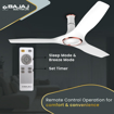 Picture of Bajaj Arioso BLDC Plus 1200mm (48") Ceiling Fans for Home| BEE 5-star Rated Energy Efficient BLDC Ceiling Fan| SUPER 5TUFF TECHNOLOGY™| Adjustable Canopy| 5-Yr Warranty|RF Remote|White & Rose Gold (Arioso BLDC Plus1200mm WhiteRose GoldCF)