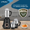 Bajaj Military Series Glamore 4 Jar 1000 Watts Mixer Grinder | 3-Speed Control With Pulse Effect Mixie| 2 Years Warranty | Jet Black की तस्वीर