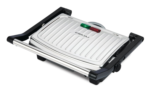 Picture of Bajaj GTX 10 1000 Watt Grill Toaster | Drip Oil Collector | Non Stick Coating Plate | 2 Slice Sandwich Press | Sturdy Stainless Steel Finish | Black & Silver