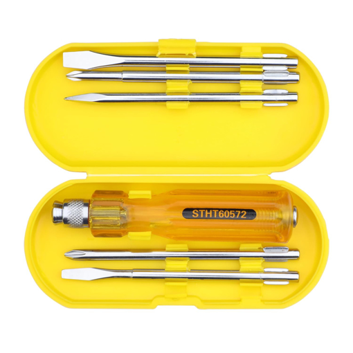 STANLEY STHT60572-8B 5 Pcs Screwdriver Set - Yellow & Silver की तस्वीर