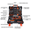 BLACK+DECKER BMT154C Hand Tool Kit for Home & DIY Use (154-Piece) - Includes Screwdriver, Wrench, Ratchet, Utility Knife, Saw, Claw Hammer, Measuring Tape and Plier, 6 Month Warranty, ORANGE & BLACK की तस्वीर