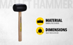 Picture of STANLEY STHT57528-8 Rubber Mallet for Masonry, Woodwork, Fittings for Home, DIY, Mechanic, Industrial & Professional Use, 680 gm, YELLOW & BLACK