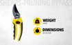 Picture of STANLEY 14-302-23 8" Shears-pruning Bypass Ideal for Cutting Branches of Trees, Shrubs & Bushes, YELLOW & BLACK