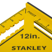 Picture of STANLEY STHT46011 Heavy-duty Adjustable Quick Square for Accurate Measurements with Extra-Thick ABS Plastic Body Ideal for Home, DIY & Industrial Use, YELLOW & BLACK