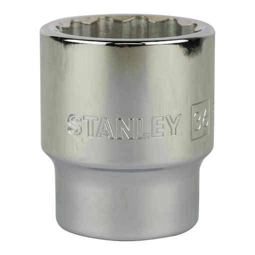 Stanley Chrome Vanadium Steel Stmt89636-8B 3/4-Inch 36Mm 12 Point Standard Socket (Silver) की तस्वीर