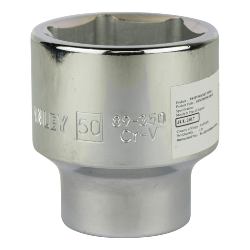 Picture of Stanley Chrome Vanadium Steel STMT89350-8B 3/4-Inch 50Mm 6 Point Standard Socket (Silver)