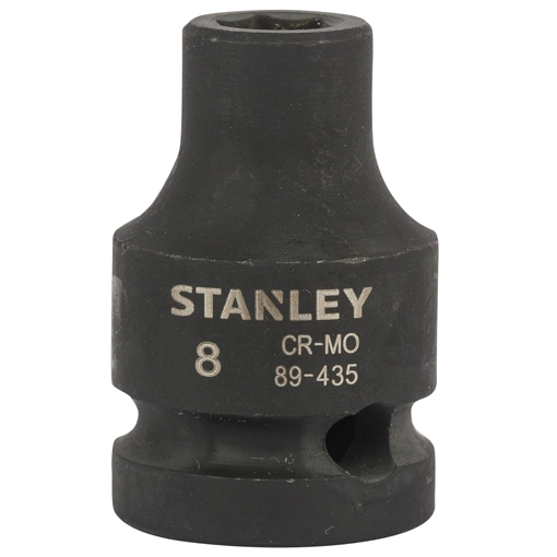 STANLEY STMT89435-8B Chrome-Molybdenum Steel 6 Point Impact Socket 1/2 inch 8 mm(Black) की तस्वीर