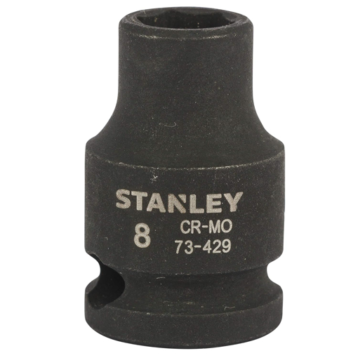 STANLEY STMT73429-8B Chrome-Molybdenum Steel Impact Socket 3/8 inch 8 mm(Black) की तस्वीर