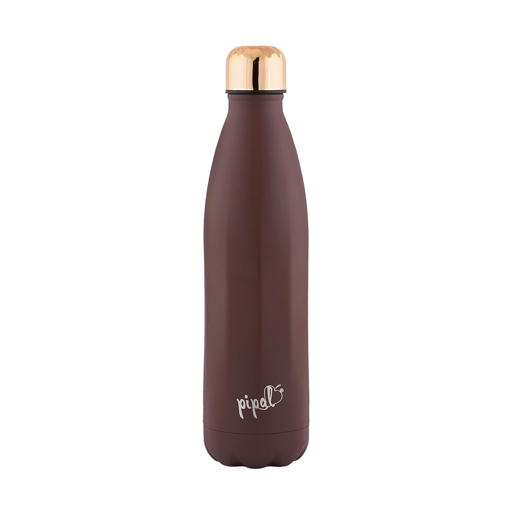 Picture of Pipal Imperial Vacuum Stainless Steel Vacuum Insulated Water Bottle, Keeps Liquid Hot and Cold, Modern Coloured Flask, Leak Proof, Ideal for Traveling, School and Home (540ml, Brown) -- PFGVW0005