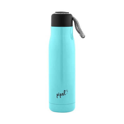 Picture of Pipal Topaz Vacuum Stainless Steel Insulated Water Bottle, BPA-Free, Screw Cap with Carrying Strap, for Sports, Gym, Cycling and School (420 ml, Blue) (PFGVW0017)