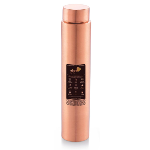 Picture of Pipal Thin 500 Matt Copper Water Bottle, BPA Free & Leakproof, Office, Home and School Bottle, Ayurvedic Health Benefits, 1 Piece (Thin Matt 500ml )