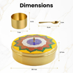 Picture of Pipal Brass Hand painted Masala Box for Kitchen with Spoon | 7 Detachable Containers | Brass Masala Dani For Kitchen | Antique Finish Golden Masala Container/Spice Box for Cooking (9 Inch) (Rasoi Masala Dabba N0. 8 Hand Painted)