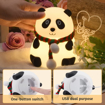 Picture of One94Store Panda Night Light for Kids- Rechargeable Silicone LED Lamp, 7-Color Changing, Perfect Room Decor & Gift for Toddler, Children, Teens- Cute Valentine's Day Present (Close Eye), Sandal (Lighting Panda)