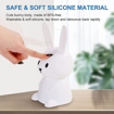 Picture of Silicone Cute Bunny Night Light for Kids- Bunny LED Lamp Rabbit Light Animal Nightlight with 7 Changing Colors USB Rechargeable for Birthday Gifts (Bunny), Blue (Lighting Rabbit)