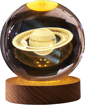 Picture of Desidiya 3D Saturn Crystal Ball Night Lamp,Crystal Ball Night Light,USB Table Colorful LED 2.4 Inch Wooden Base Crystal Ball for Home Decoration Birthday Gift for Teens Boys and Girls (Crystal Ball Light)