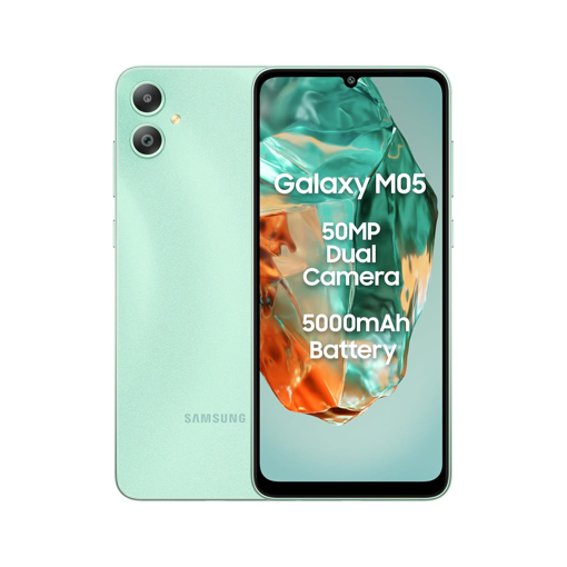 Picture of Samsung Galaxy M05 (Mint Green, 4GB RAM, 64 GB Storage) | 50MP Dual Camera | Bigger 6.7" HD+ Display | 5000mAh Battery | 25W Fast Charging | 2 Gen OS Upgrade & 4 Year Security Update | Without Charger