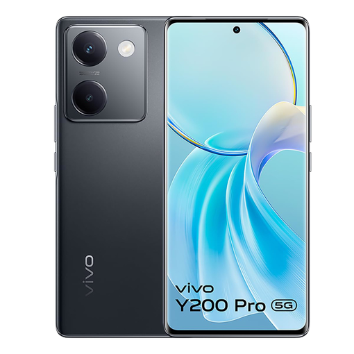 Picture of vivo Y200 Pro 5G (Silk Black, 8GB RAM, 128GB Storage) with No Cost EMI/Additional Exchange Offers | 3D Curved AMOLED Display