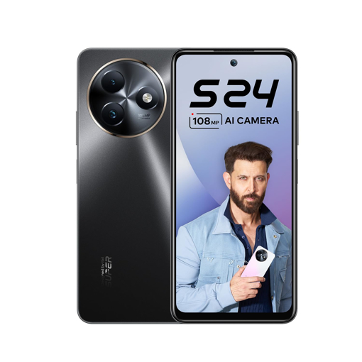 Picture of itel S24 (8GB RAM + 128GB ROM) Upto 16GB RAM with Memory Fusion | 108MP AI Rear Camera | 6.6" HD+ 90 Hz Punch Hole | Helio G91 | Dual DTS Speakers | Side Fingerprint | 18W Type C | Starry Black