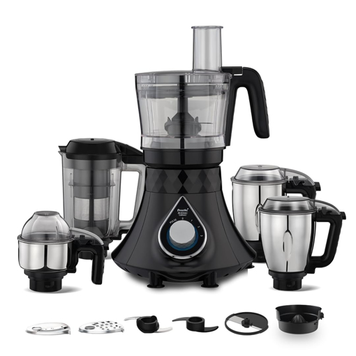 Picture of Preethi Plastic Zodiac Cosmo Mixer Grinder For Kitchen,5 Jars 750 Watt Mixie(Super Extractor Juicer Jar&Master Chef + Food Processor Jar),Black(Mg236) (Zodiac Cosmo- 750W)