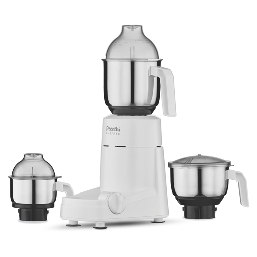 Picture of Preethi Chef Pro Mixer Grinder for Kitchen |L-shaped 750 watt Mixie, 3 jars| 2 Yr product warranty, Lifelong Free service | White (Chefpro - 750W)