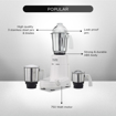 Picture of Preethi Popular Mixer Grinder for Kitchen | 750-Watt L-shaped Mixie, 3 jars | 5yr Motor Warranty & Lifelong Free Service| White (MG 142) (Popular - 750W)