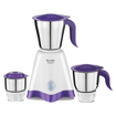 Picture of Preethi Stainless Steel Crown Mixer Grinder For Kitchen| 3 Jars 500 Watt Mixie| 5 Yr Motor Warranty & Lifelong Free Service| White/Purple (Mg-205) (Crown - 500W)