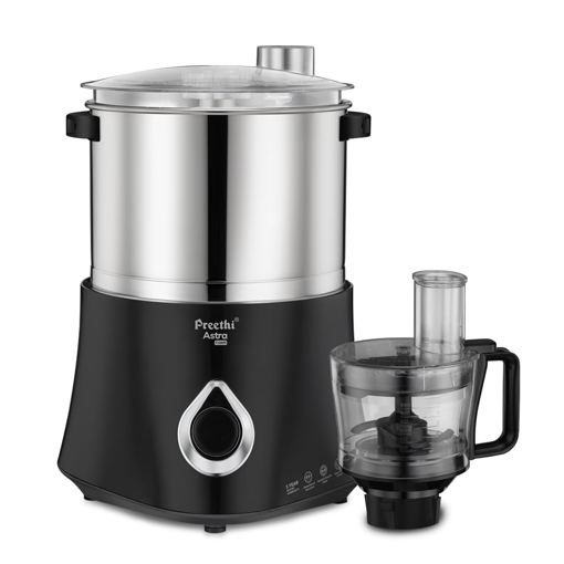 Picture of Preethi Stainless Steel Astra Expert Table Top Wet Grinder With Food Processor, 2 Liter (Black) (Astra Expert +FP)