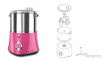 Picture of Preethi Iconic Wet Grinder|150W 2L Stainless Steel Table Top Wet Grinder|Bidirectional Grinding |Traditional Stone Grinding for Perfect Batter (Pink)