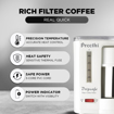 Picture of Preethi Dripcafe Drip Coffee Maker | 450W Coffee Machine for Home| 500ml Capacity| White (CM208)