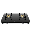 Picture of Preethi Luxe 2 Burner Glass Top Gas Stove With Driptray Less Infinity Design, 5 Year Warranty on Glass & Burner, Manual Design, Black (Luxe - 2B)