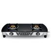 Picture of Preethi Bluflame Streak Plus Glass Top 2 Burner Gas Stove, with Jumbo Burner, Manual Ignition, Black (Streak + 2B (Jumbo Burner))