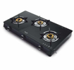 Picture of Preethi Valentino Glass top 3 Burner Gas Stove, Manual Ignition, Black (ISI Approved with Life Time Warranty on Glass & Burner)- Valentino - 3B