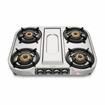 Picture of Preethi Shine Stainless Steel Gas Stove 4 Burners I Manual Ignition I ISI Certified I 2 Year Warranty- Shine - 4B