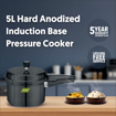 Picture of Preethi Hard Anodized Induction Base Outer Lid Pressure Cooker 5 Litres, Grey - Hard Anodized - Pressure Cooker- 5L