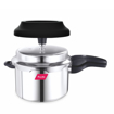 Picture of Preethi Stainless Steel Outer Lid 5 Litre Pressure Cooker with Spill Splash Shield For Zero Spill and Zero Splash (Induction Base) - Spill Splash Shield- Stainless Steel 5L