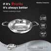 Picture of ‎Preethi Metallica Collection Triply Stainless Steel Kadai with Glass Lid, 28 cm, Gas & Induction Compatible, Metal Spatula Friendly - Metallica Triply Series - Kadai (IB) - 28 cm