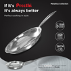 Picture of Preethi Metallica Collection Triply Stainless Steel Frypan with Glass Lid, 26 cm, Gas & Induction Compatible, Metal Spatula Friendly - Metallica Triply Series - Fry Pan (IB) - 26cm