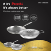 Picture of ‎Preethi Diva Collection Triply Stainless Steel Set with API Technology, 26 cm Kadai, 26 cm Fry Pan, Gas & Induction Compatible,with Glass Lid, Metal Spatula Friendly with 5 Year Product Warranty - Diva Triply Series - Combo