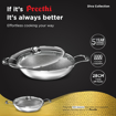 Picture of ‎Preethi Diva Collection Triply Stainless Steel Kadai with API Technology, 28 cm, Gas & Induction Compatible,with Glass Lid, Metal Spatula Friendly with 5 Year Product Warranty - Diva Triply Series Kadai (IB) - 28 cm preethi