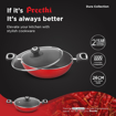 Picture of ‎Preethi Dura Collection Non Stick Kadai, 26 cm, with Glass Lid, Gas & Induction Compatible, 5 Star Non Stick Effect, Chilly Red - Kadai (IB) - 26 CM Y/R