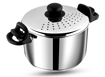 Vinod Stainless Steel Pasta, Rice Pot with Strainer lid - 6.8 Litre, SAS Bottom Rice Maker Cooker, Noodles, Veggies Boiler Pot with Locking Handles, Induction Base - 2 Year Warranty (STPL) की तस्वीर