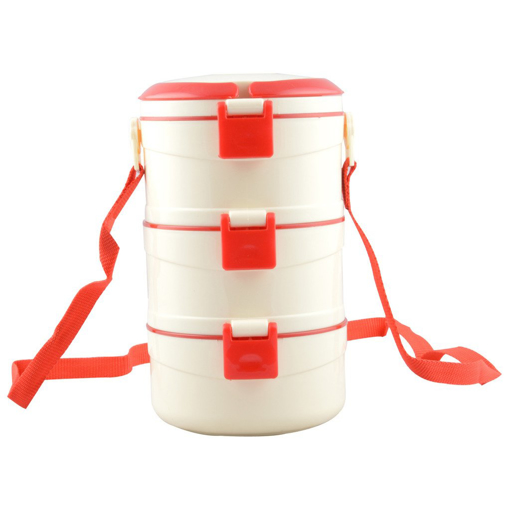 Picture of CELLO Plastic Merit 3 Insulated Food Carrier, Red, 500 milliliter - Merit XL 3