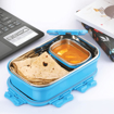 CELLO Thermo Click Big Steel Insulated Lunch Box, Blue | Tiffin for Men & Women | Snacks Tiffin for Kids | Leak-Proof & Unbreakable Lid with 4 Sided Click Lock | Ideal for Office, School, College - Thermo click Medium की तस्वीर