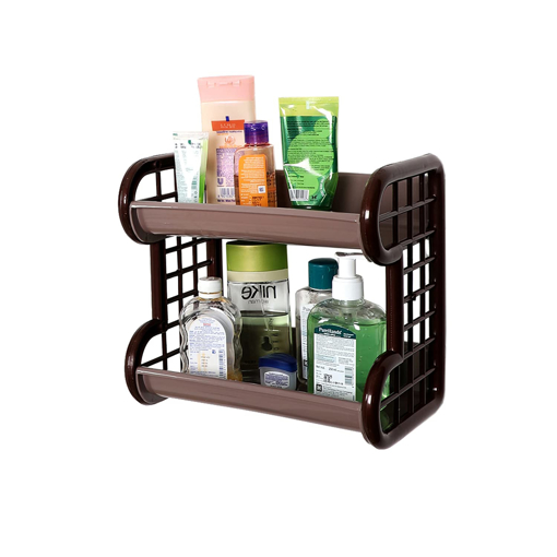 Picture of Cello Singapore Plastic Storage Shelf for Home & Office, Brown - Singapore shelf