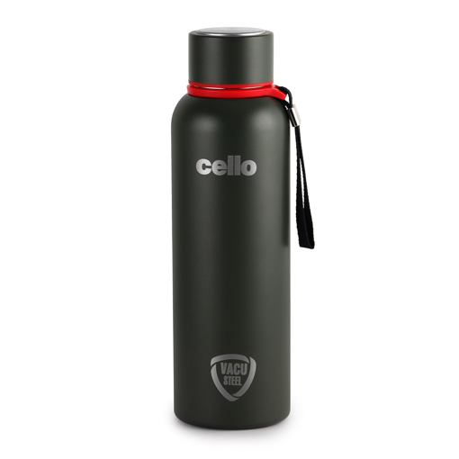 Picture of Cello Duro Kent Thermosteel Flask with DTP Coating, 900ml, Military Green | 24 Hours Hot and Cold Stainless Steel Bottle | Flask for Tea Coffee | Ideal for Office, Gym, Home, Hiking, Travel Bottle