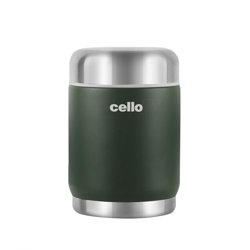 Picture of Cello Duro Supee Tuff Steel Vacuum Insulated Flask 400ml, Green | Hot and Cold Thermal Flask with Screw Lid | Double Walled Scratch Resistant DTP Coating Flask | Stainless Steel Thermos