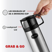 Picture of Cello Instyle Thermosteel Flask, 750ml, Black | 24 Hours Hot and Cold | Flask for Tea Coffee | Rust & Leak Proof | Ideal for Office, Gym, Home, Kitchen, Hiking, Trekking, Travel Bottle - Instyle 750ml