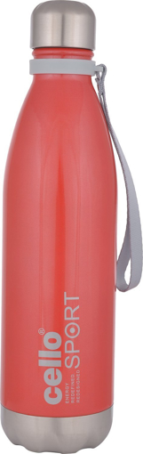 Picture of Cello Scout Stainless Steel Insulated Water Bottle with Wrist Strap | Double Walled Bottle | Leakproof | Ideal for Outdoor Activities, Office, Home & School, College | 500ml, Red - Scout 500ml